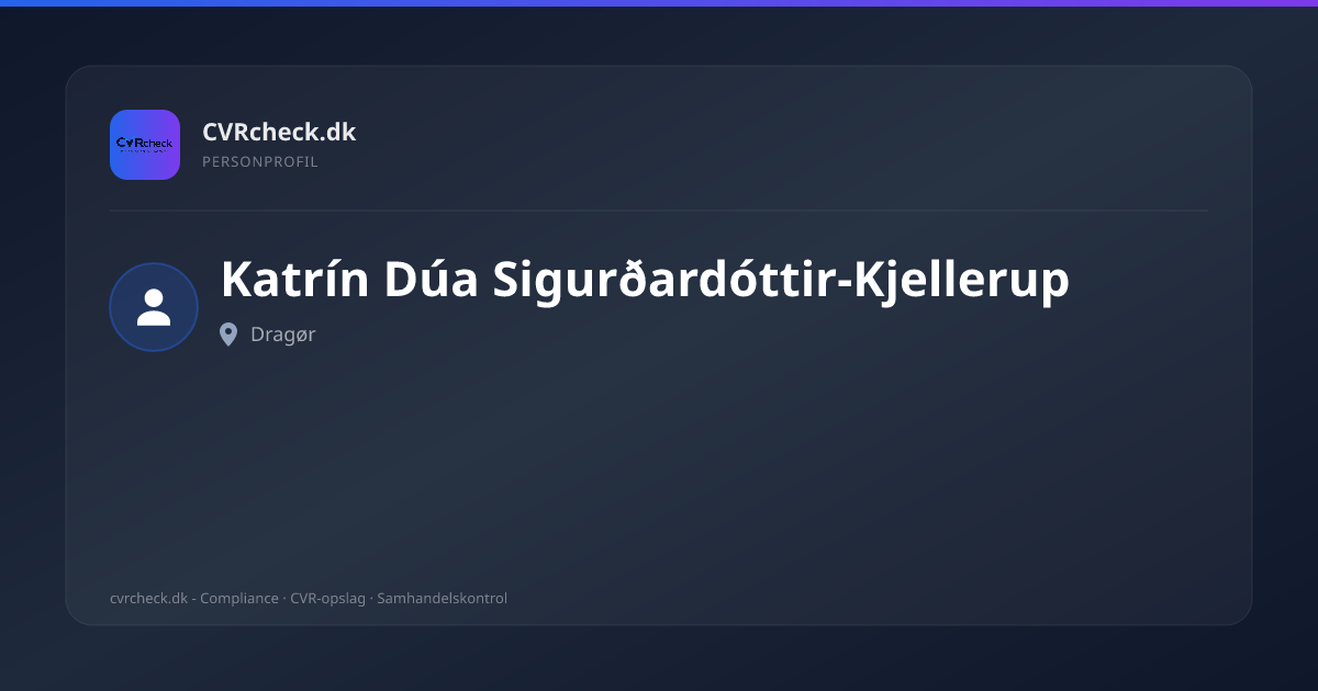 Visitkort: Katrín Dúa Sigurðardóttir-Kjellerup, Dragør, person-info