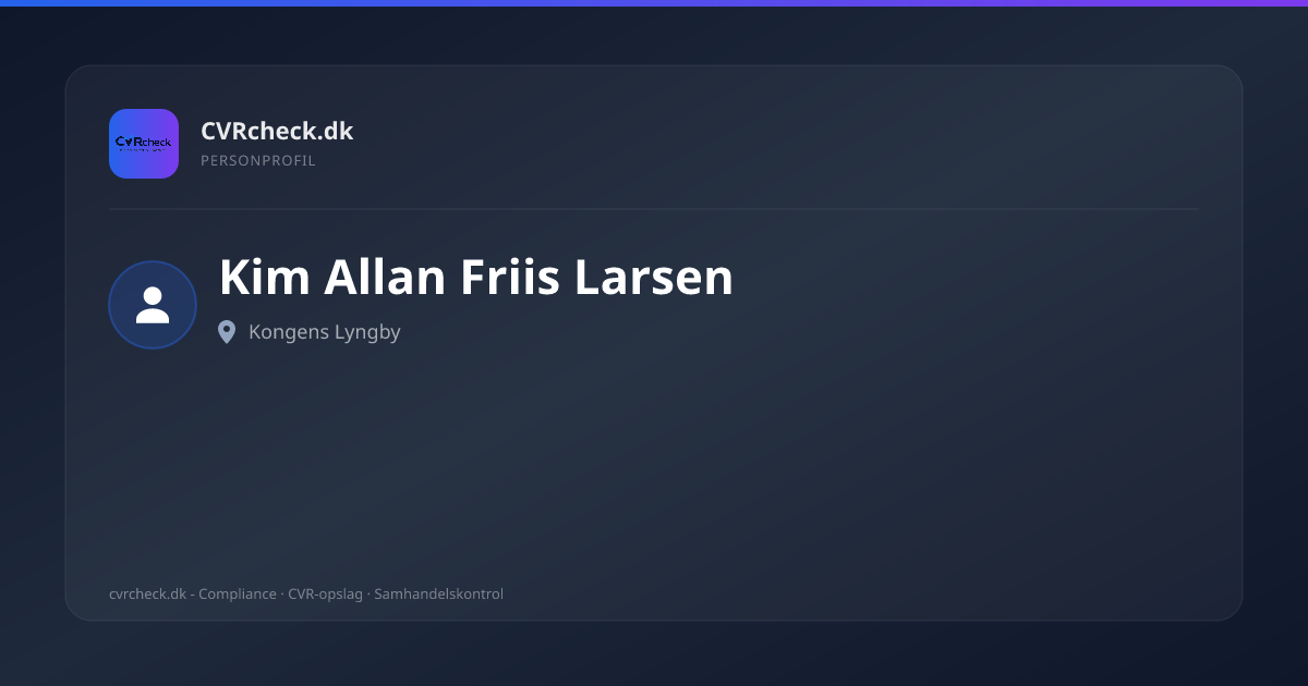 Visitkort: Kim Allan Friis Larsen, Kongens Lyngby, person-info