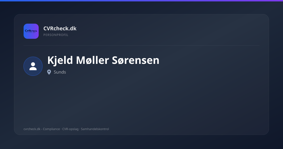 Visitkort: Kjeld Møller Sørensen, Sunds, person-info