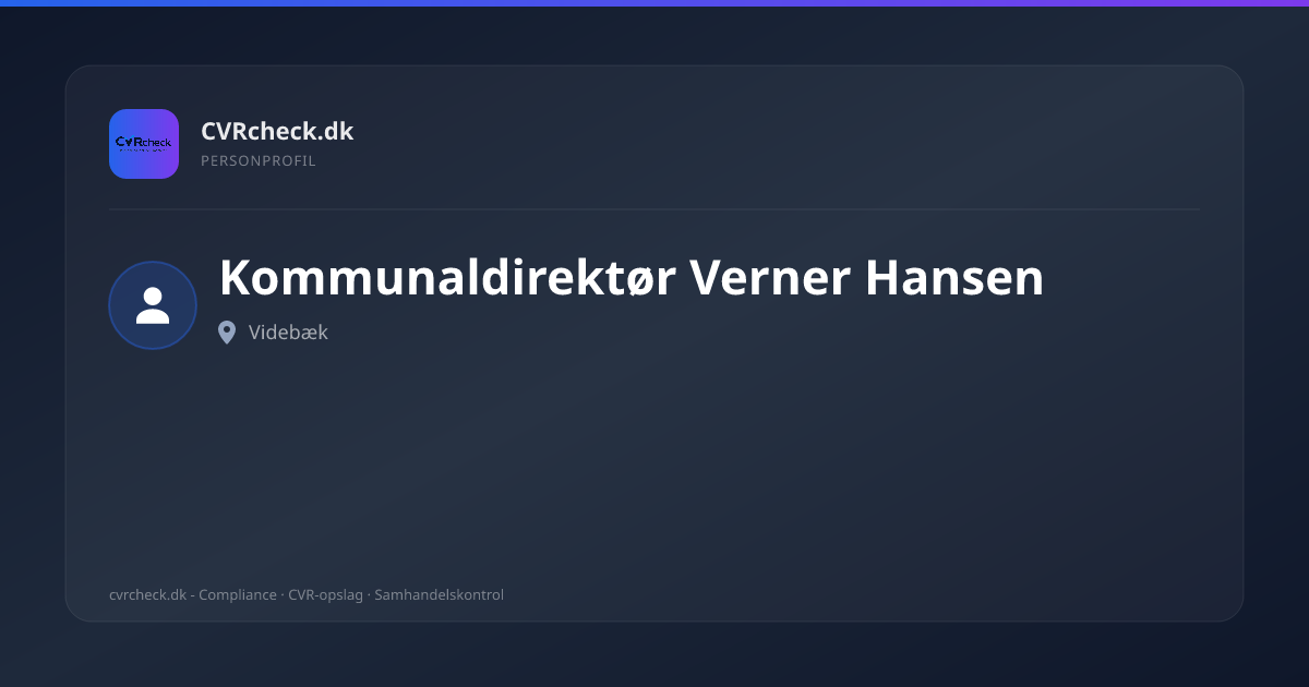 Visitkort: Kommunaldirektør Verner Hansen, Videbæk, person-info