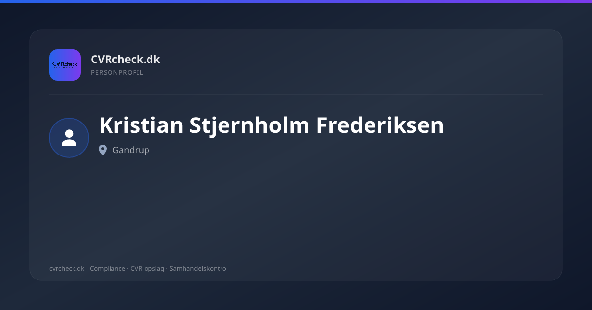 Visitkort: Kristian Stjernholm Frederiksen, Gandrup, person-info
