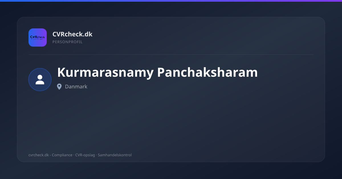 Visitkort: Kurmarasnamy Panchaksharam, person-info