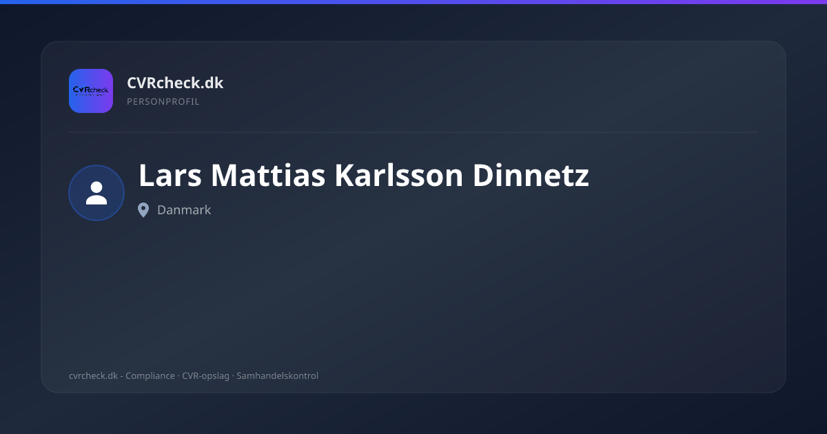 Visitkort: Lars Mattias Karlsson Dinnetz, person-info