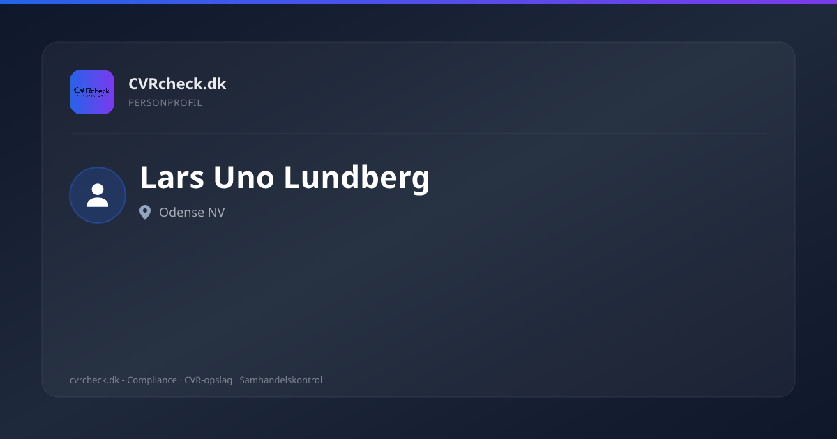 Visitkort: Lars Uno Lundberg, Odense NV, person-info