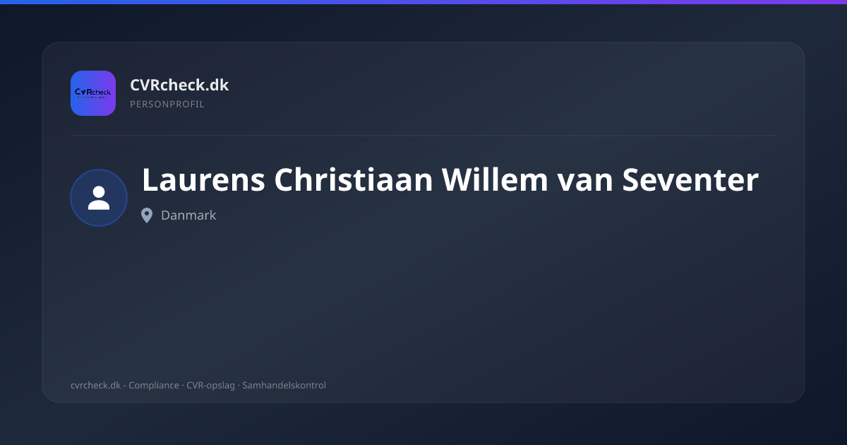 Visitkort: Laurens Christiaan Willem van Seventer, person-info
