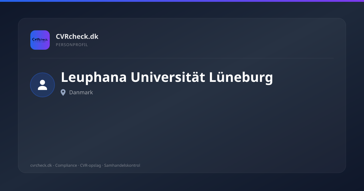 Visitkort: Leuphana Universität Lüneburg, person-info