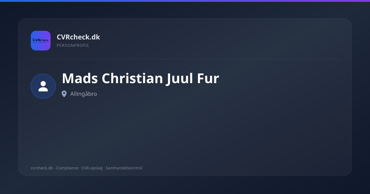 Visitkort: Mads Christian Juul Fur, Allingåbro, person-info