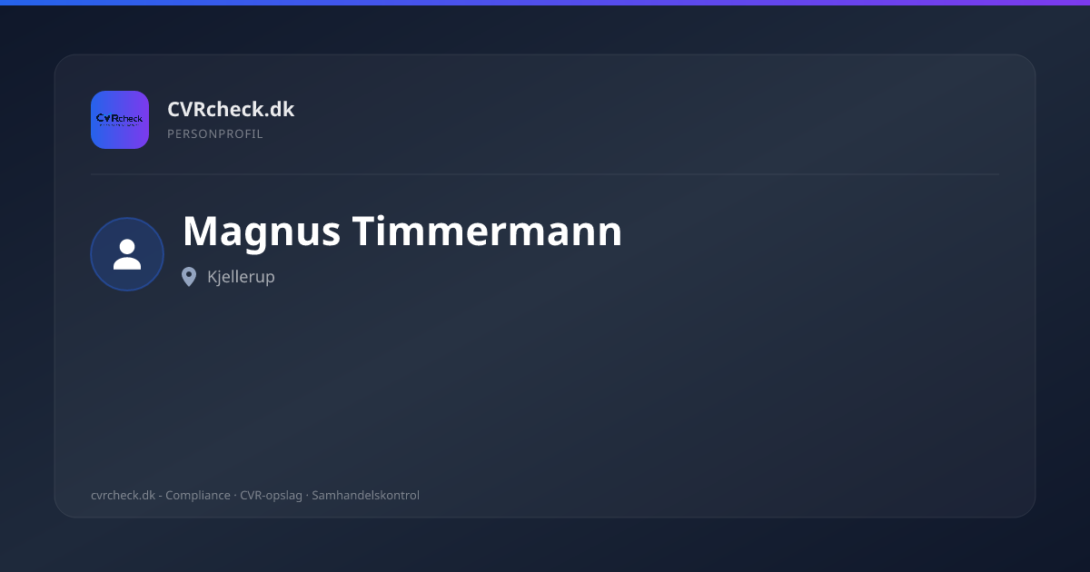 Visitkort: Magnus Timmermann, Kjellerup, person-info