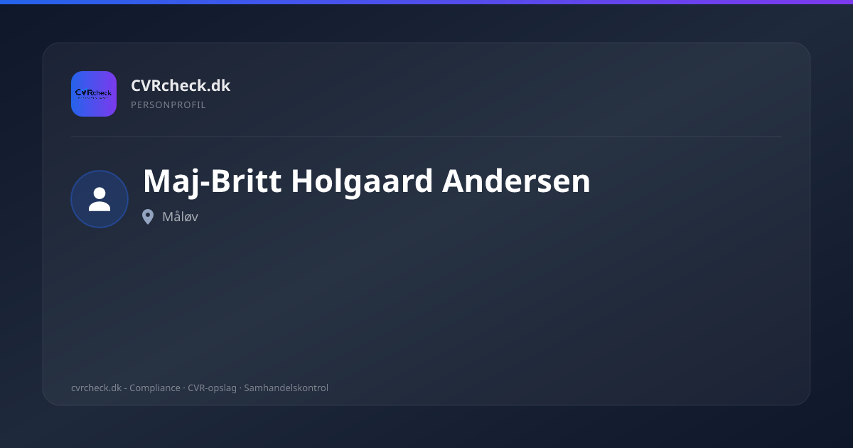 Visitkort: Maj-Britt Holgaard Andersen, Måløv, person-info
