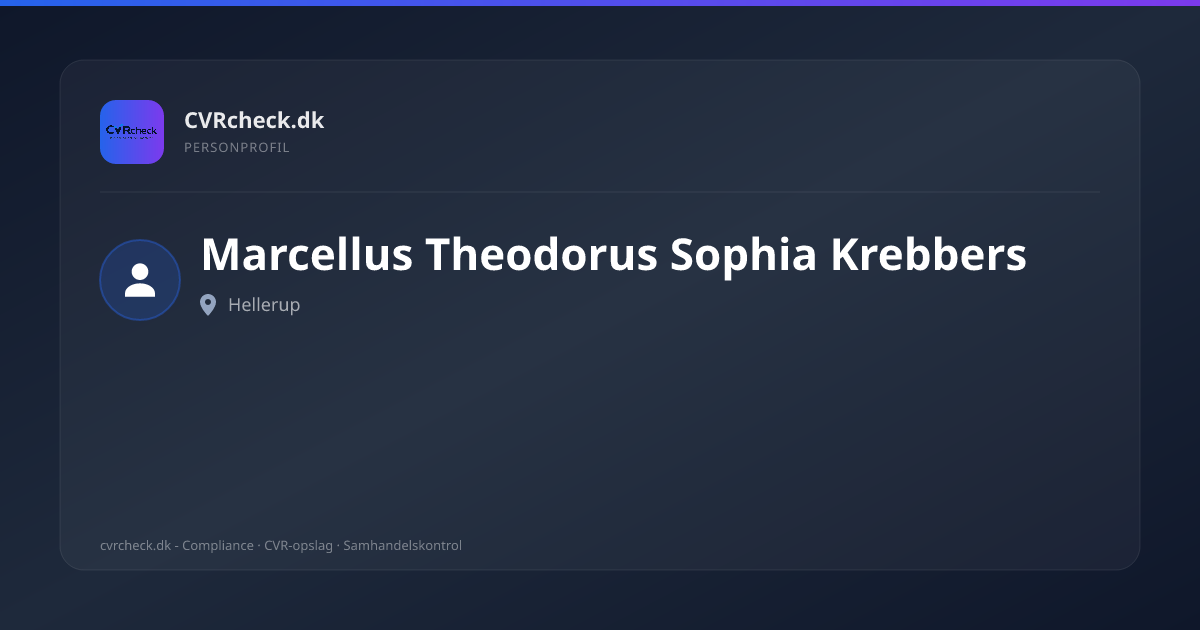 Visitkort: Marcellus Theodorus Sophia Krebbers, Hellerup, person-info