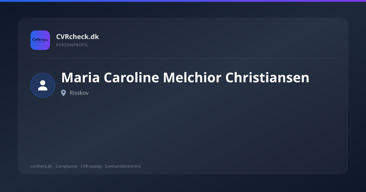 Visitkort: Maria Caroline Melchior Christiansen, Risskov, person-info