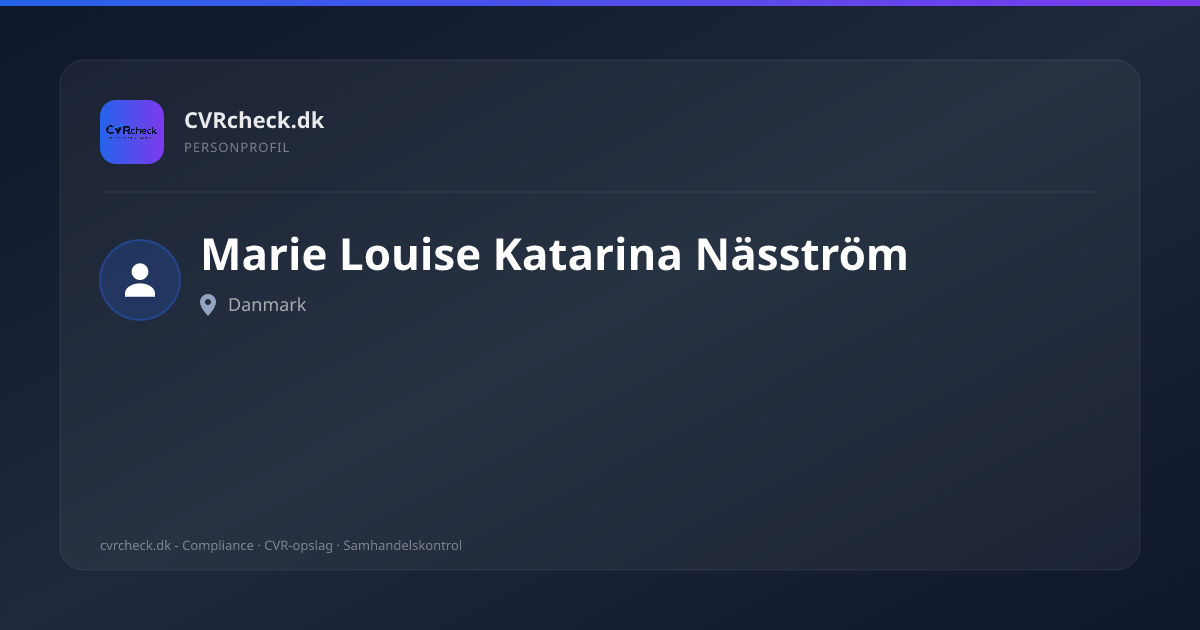 Visitkort: Marie Louise Katarina Näsström, person-info