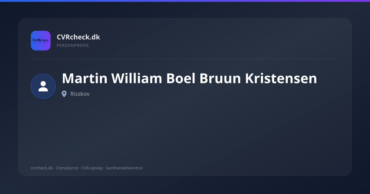 Visitkort: Martin William Boel Bruun Kristensen, Risskov, person-info