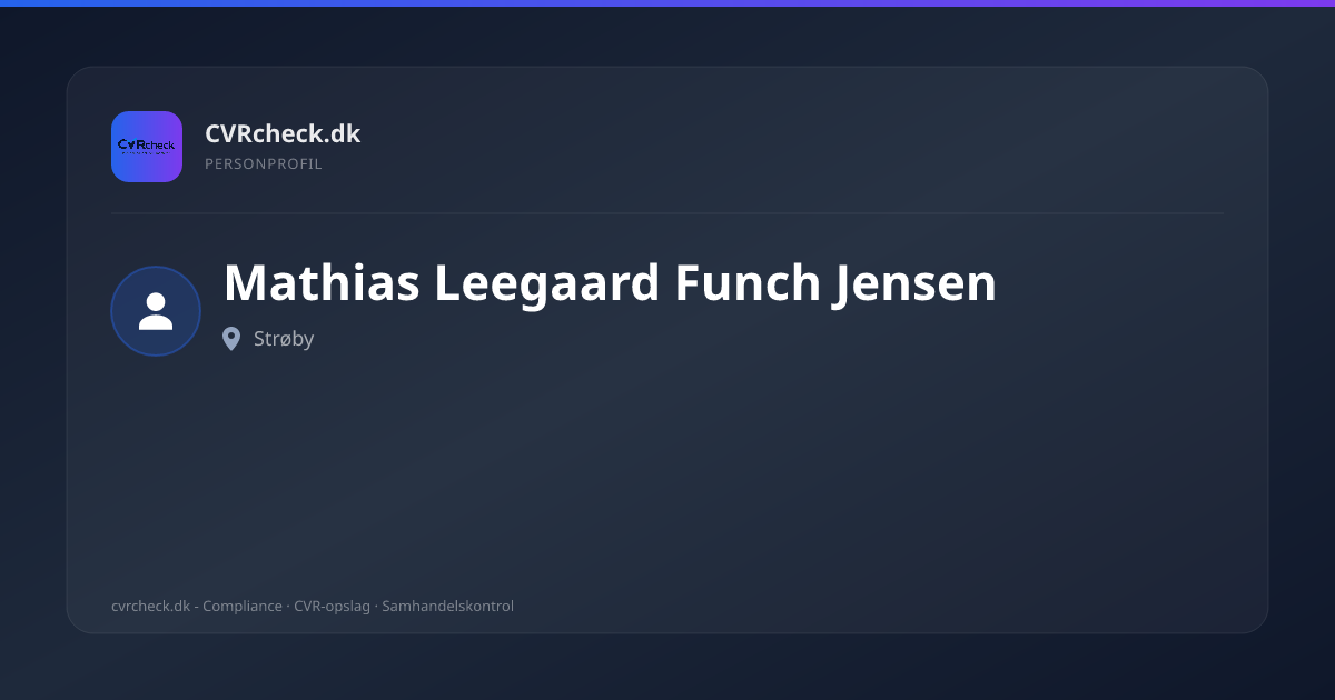 Visitkort: Mathias Leegaard Funch Jensen, Strøby, person-info