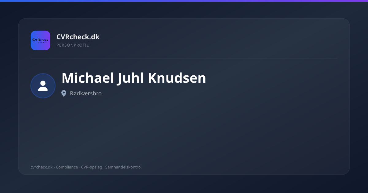Visitkort: Michael Juhl Knudsen, Rødkærsbro, person-info