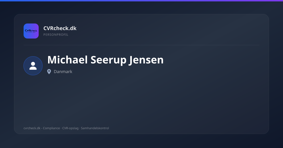 Visitkort: Michael Seerup Jensen, person-info