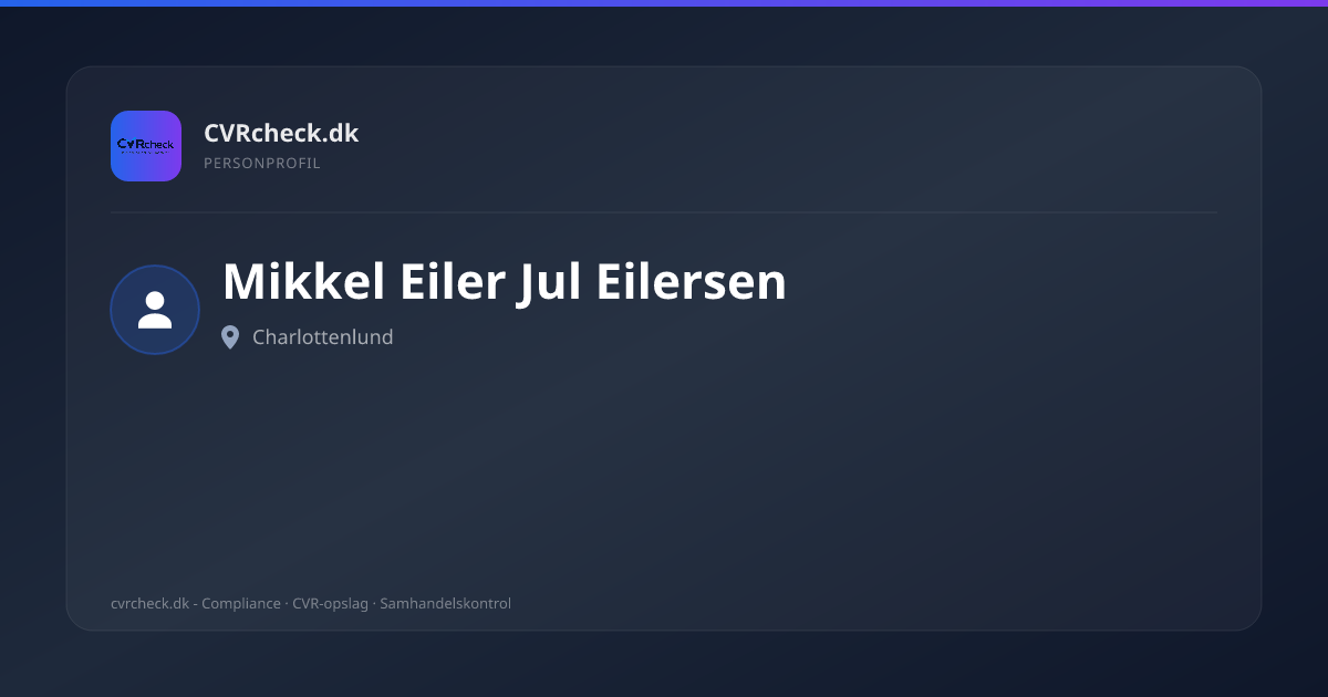 Visitkort: Mikkel Eiler Jul Eilersen, Charlottenlund, person-info