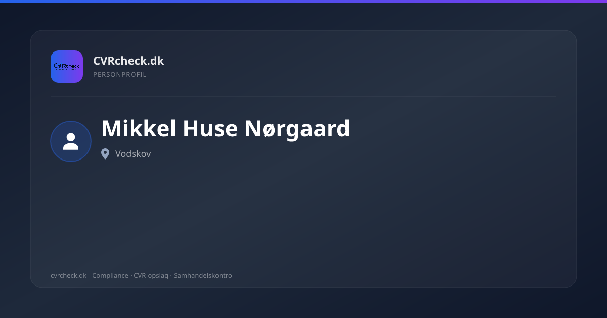 Visitkort: Mikkel Huse Nørgaard, Vodskov, person-info
