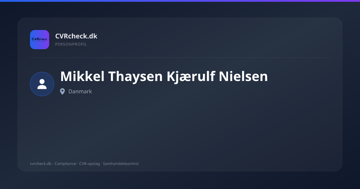 Visitkort: Mikkel Thaysen Kjærulf Nielsen, person-info
