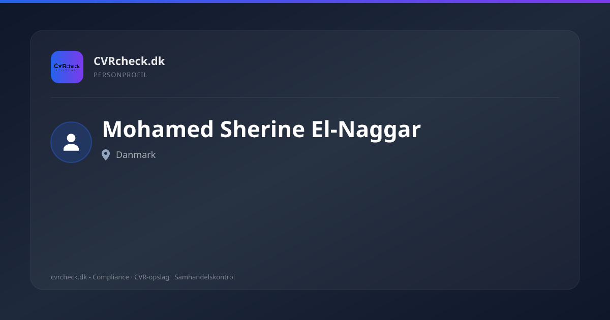 Visitkort: Mohamed Sherine El-Naggar, person-info