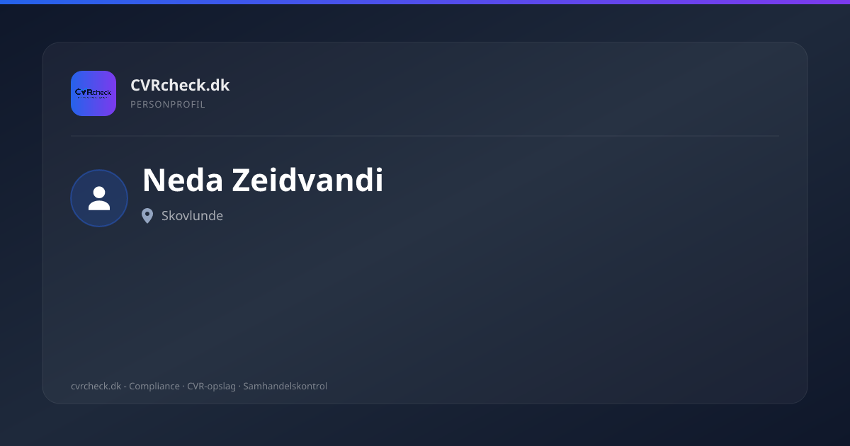 Visitkort: Neda Zeidvandi, Skovlunde, person-info
