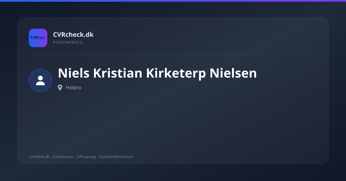 Visitkort: Niels Kristian Kirketerp Nielsen, Hobro, person-info