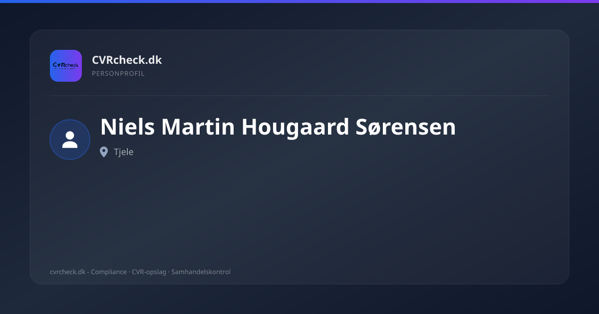 Visitkort: Niels Martin Hougaard Sørensen, Tjele, person-info