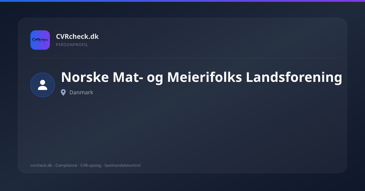Visitkort: Norske Mat- og Meierifolks Landsforening, person-info