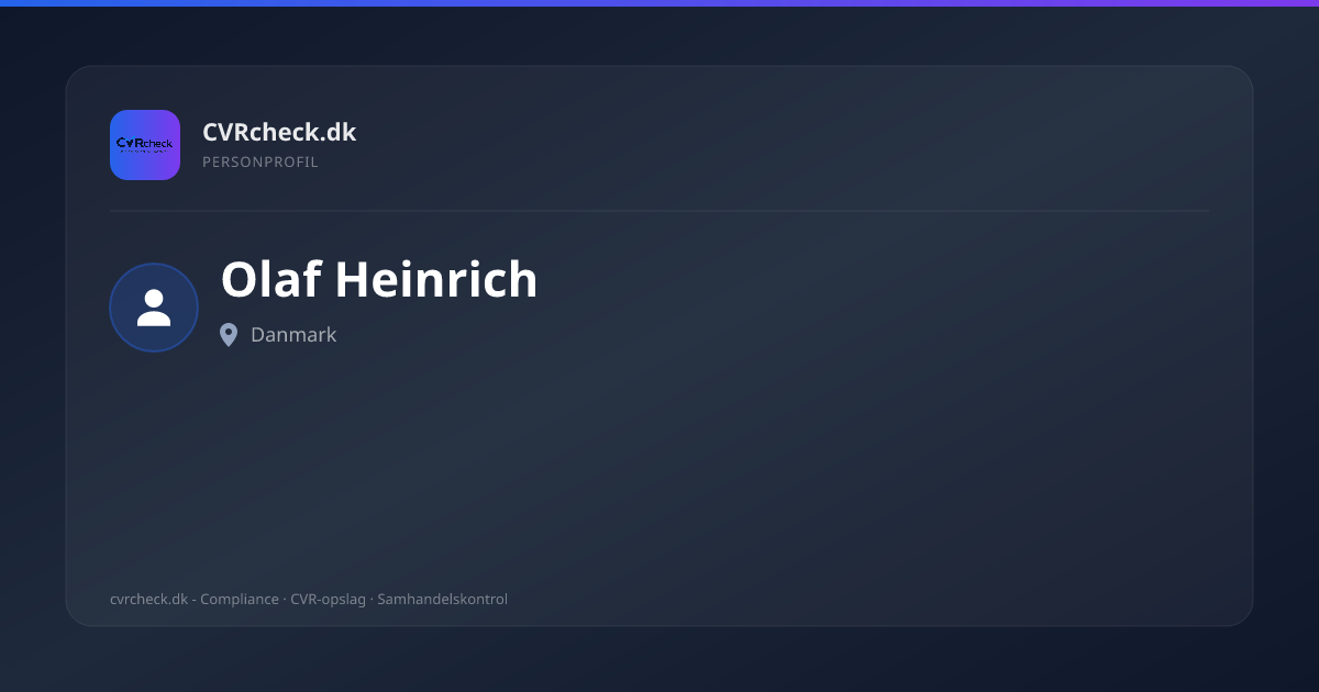 Visitkort: Olaf Heinrich, person-info