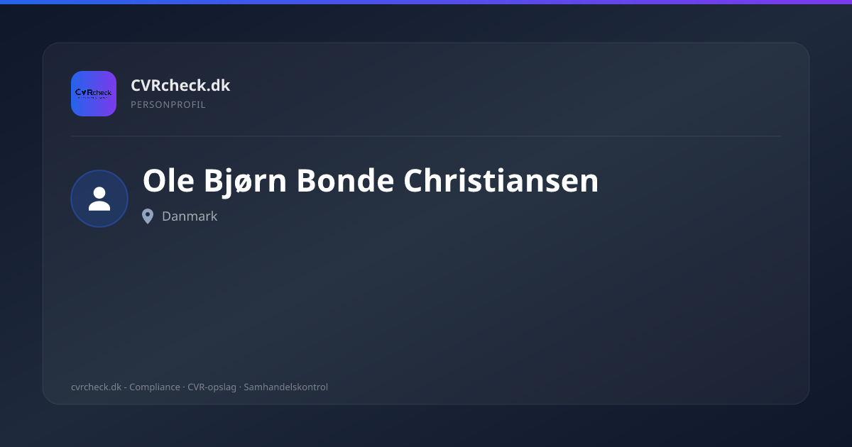 Visitkort: Ole Bjørn Bonde Christiansen, person-info