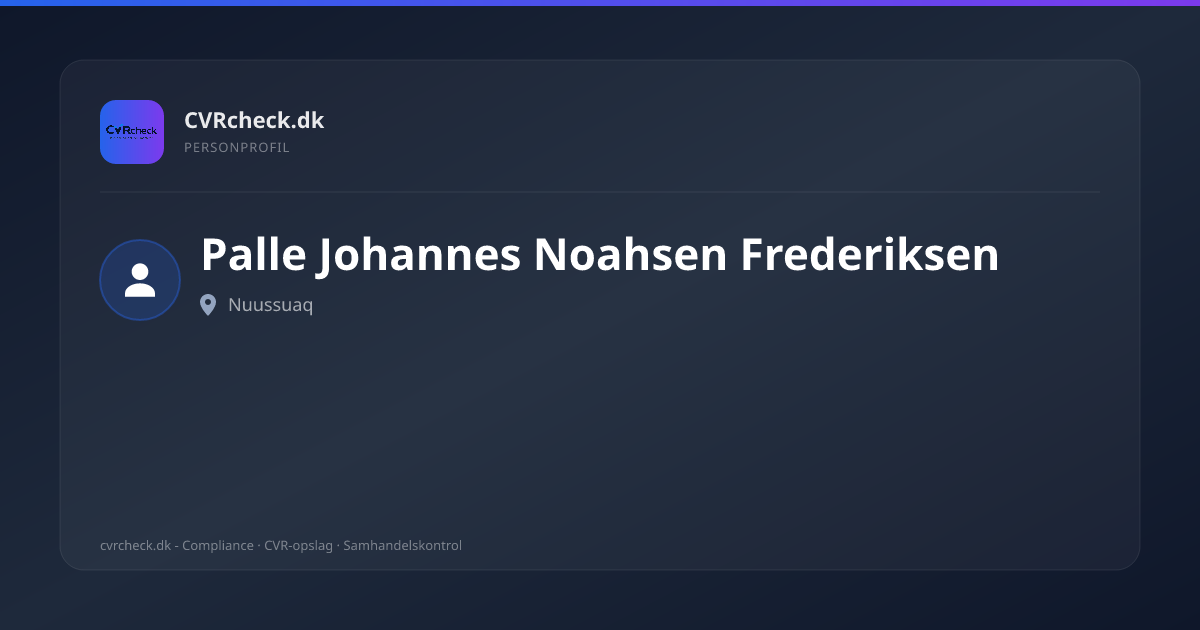 Visitkort: Palle Johannes Noahsen Frederiksen, Nuussuaq, person-info