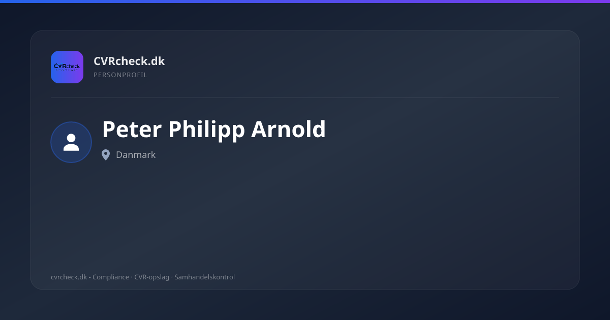 Visitkort: Peter Philipp Arnold, person-info