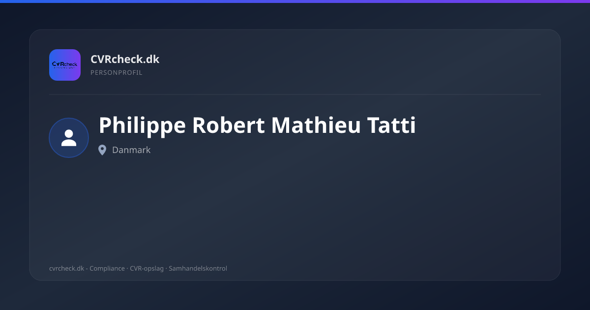 Visitkort: Philippe Robert Mathieu Tatti, person-info