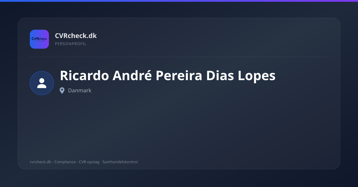Visitkort: Ricardo André Pereira Dias Lopes, person-info