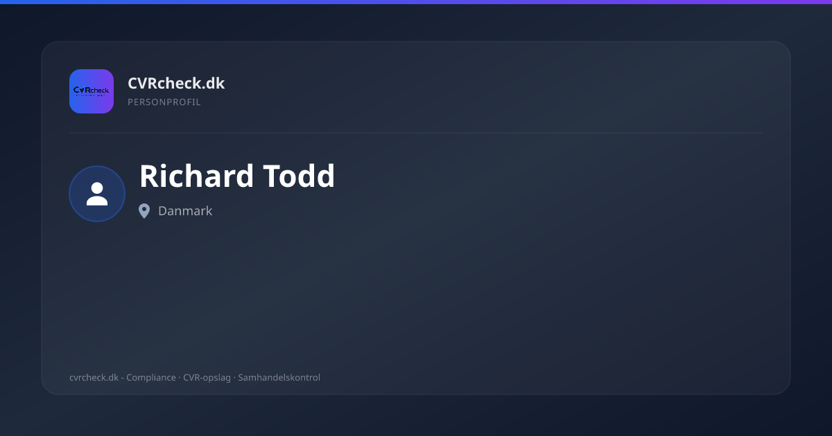 Visitkort: Richard Todd, person-info