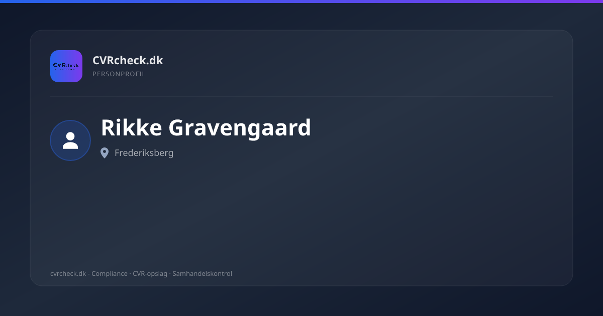 Visitkort: Rikke Gravengaard, Frederiksberg, person-info