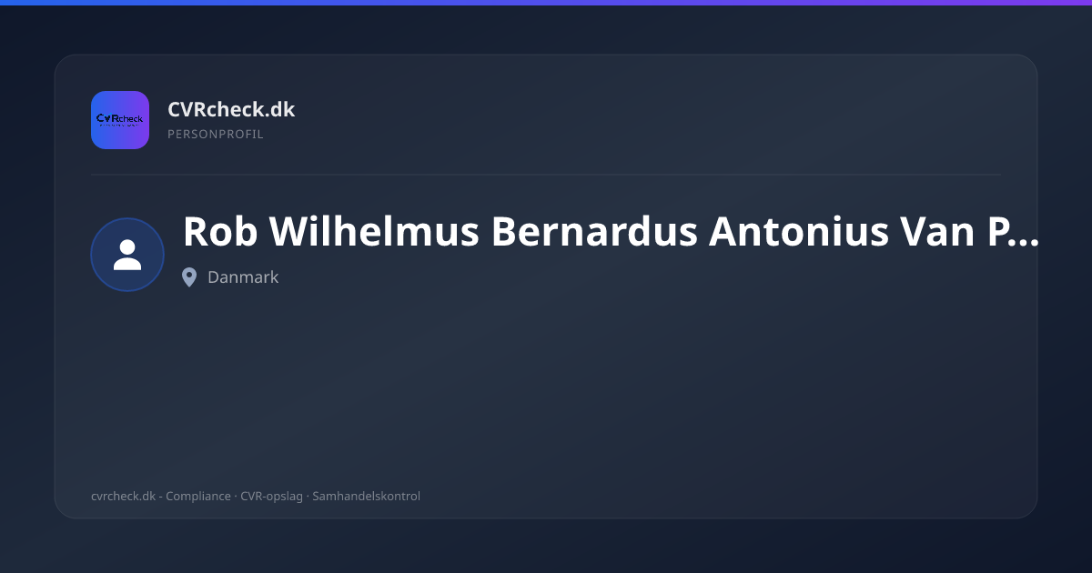 Visitkort: Rob Wilhelmus Bernardus Antonius Van Poppelen, person-info