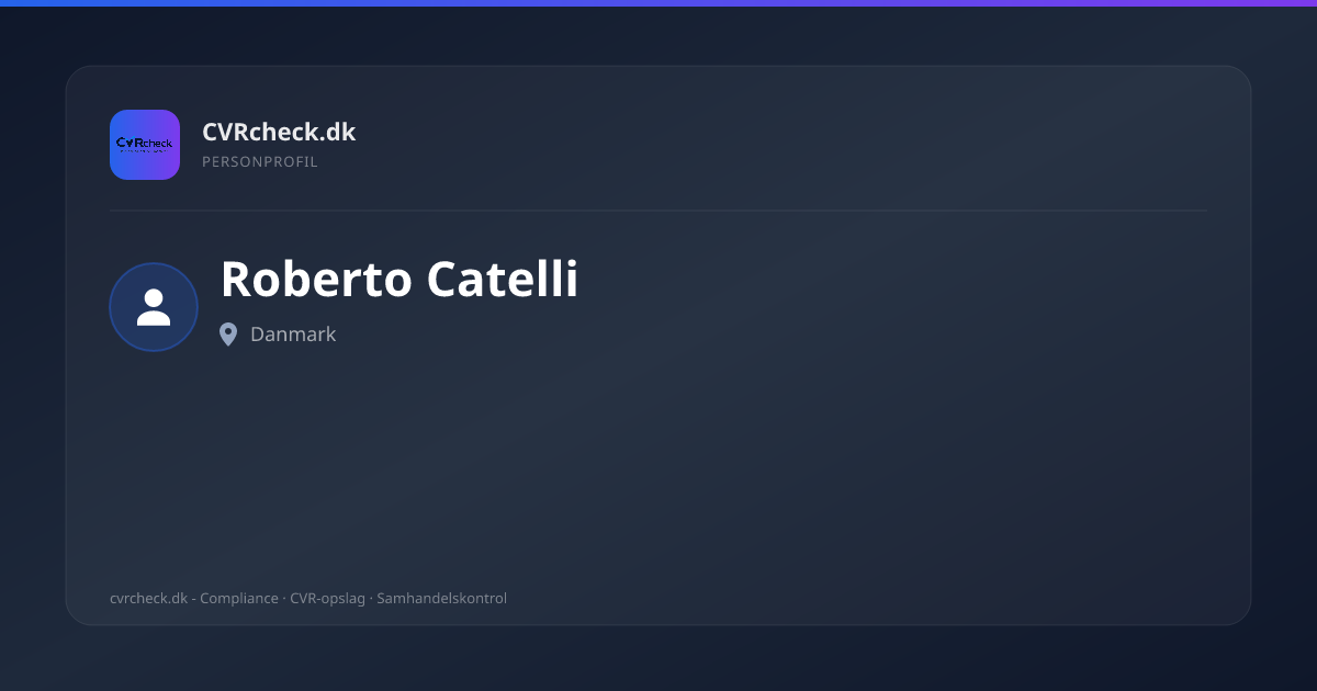 Visitkort: Roberto Catelli, person-info