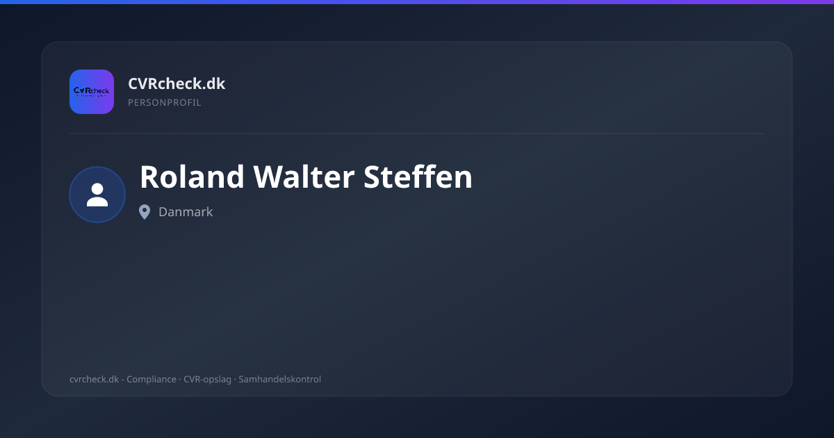 Visitkort: Roland Walter Steffen, person-info