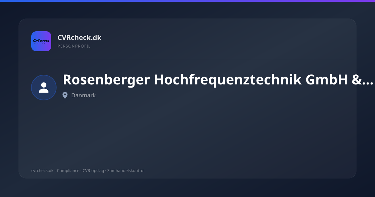Visitkort: Rosenberger Hochfrequenztechnik GmbH & Co, person-info