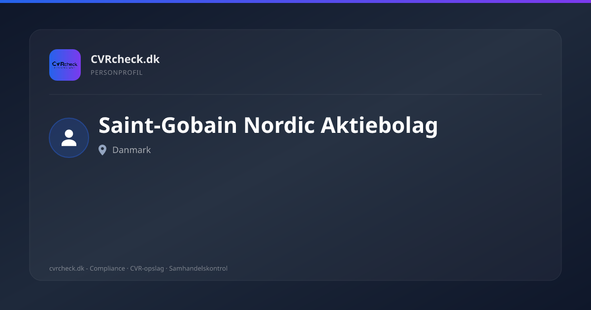 Visitkort: Saint-Gobain Nordic Aktiebolag, person-info