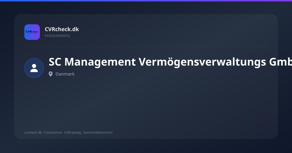 Visitkort: SC Management Vermögensverwaltungs GmbH, person-info