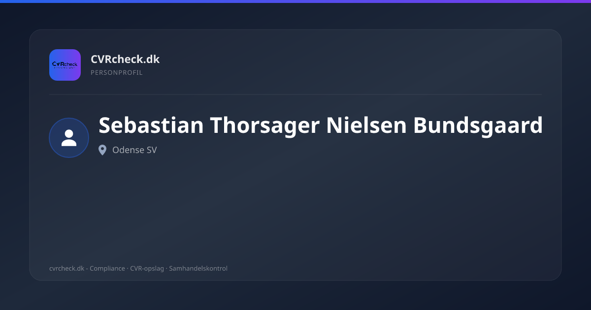 Visitkort: Sebastian Thorsager Nielsen Bundsgaard, Odense SV, person-info