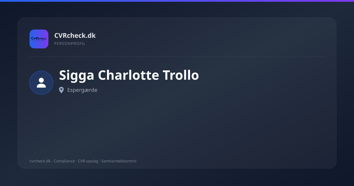 Visitkort: Sigga Charlotte Trollo, Espergærde, person-info