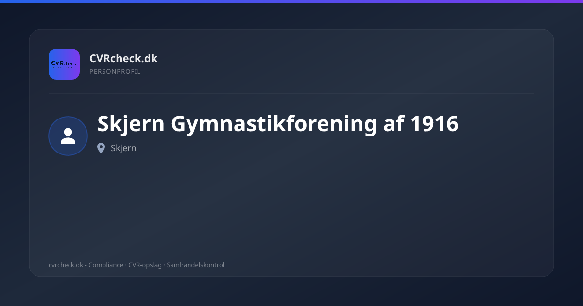 Visitkort: Skjern Gymnastikforening af 1916, Skjern, person-info