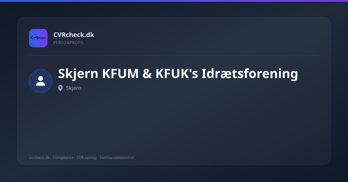 Visitkort: Skjern KFUM & KFUK's Idrætsforening, Skjern, person-info