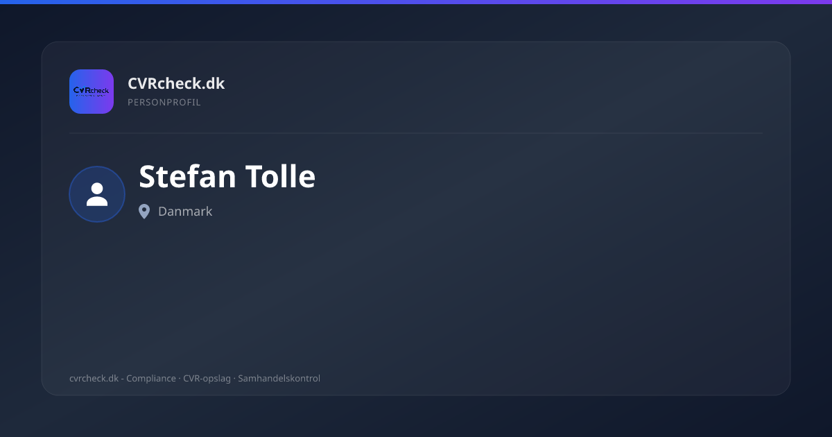 Visitkort: Stefan Tolle, person-info