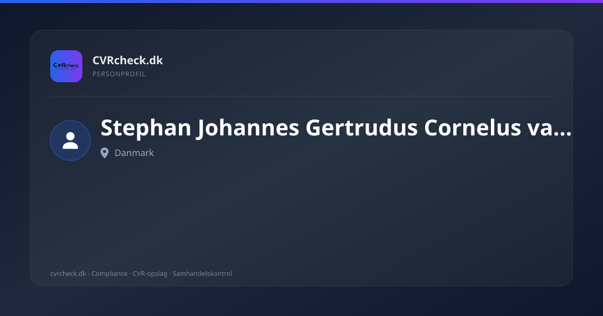 Visitkort: Stephan Johannes Gertrudus Cornelus van Mulken, person-info