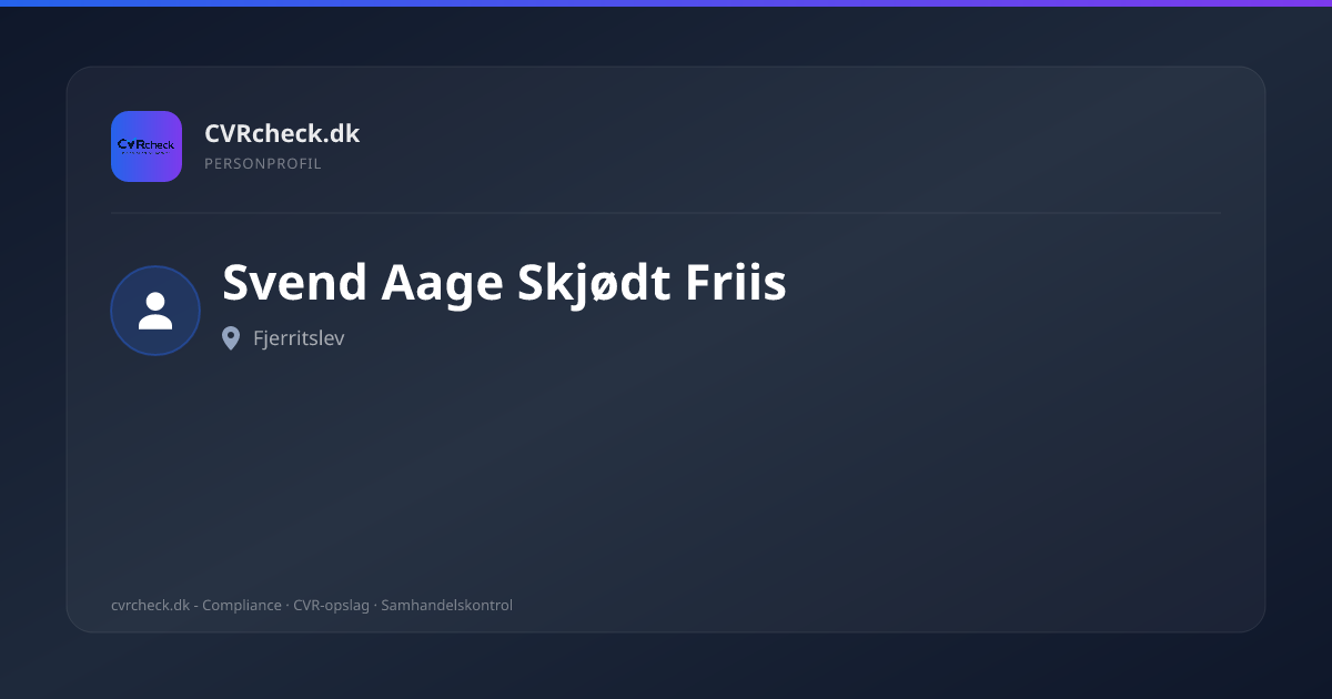 Visitkort: Svend Aage Skjødt Friis, Fjerritslev, person-info