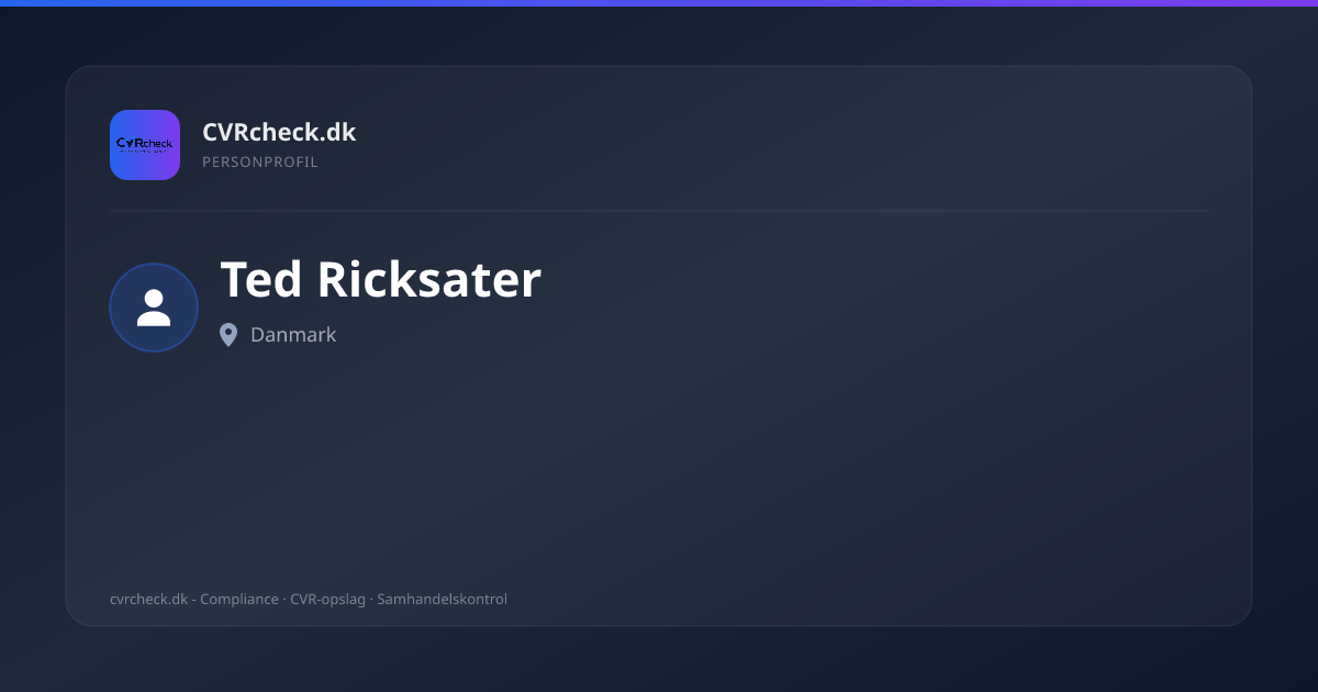 Visitkort: Ted Ricksater, person-info